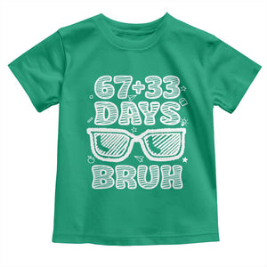 Bruh 100 Days Of School 67 Toddler T Shirt Funny Six Seven Meme Sunglasses TS10 Irish Green Print Your Wear