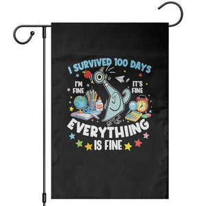 I Survived 100 Days Of School Garden Flag Funny Pigeon 100th Day Teacher TS10 Black Print Your Wear