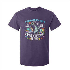 I Survived 100 Days Of School T Shirt For Kid Funny Pigeon 100th Day Teacher TS10 Purple Print Your Wear