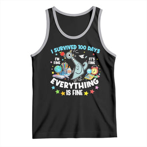 I Survived 100 Days Of School Tank Top Funny Pigeon 100th Day Teacher TS10 Black Athletic Heather Print Your Wear