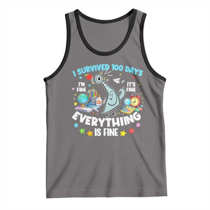 I Survived 100 Days Of School Tank Top Funny Pigeon 100th Day Teacher TS10 Deep Heather Black Print Your Wear