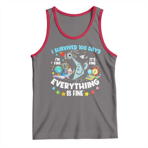 I Survived 100 Days Of School Tank Top Funny Pigeon 100th Day Teacher TS10 Deep Heather Red Print Your Wear