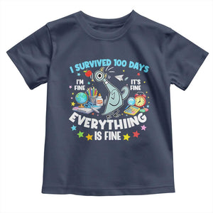 I Survived 100 Days Of School Toddler T Shirt Funny Pigeon 100th Day Teacher TS10 Navy Print Your Wear