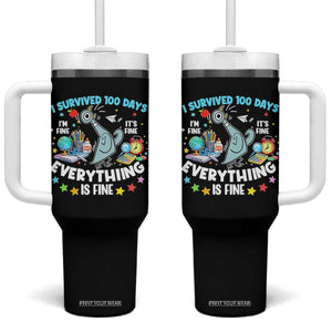 I Survived 100 Days Of School Tumbler With Handle Funny Pigeon 100th Day Teacher TS10 One Size: 40 oz Black Print Your Wear