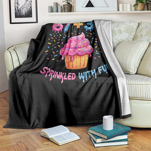 100th Day of School Girl Throw Blanket 67 33 100 Days Sprinkled With Fun Cupcake Six Seven Meme TS10 Print Your Wear