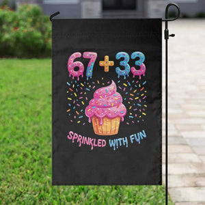 100th Day of School Girl Garden Flag 67 33 100 Days Sprinkled With Fun Cupcake Six Seven Meme TS10 Print Your Wear