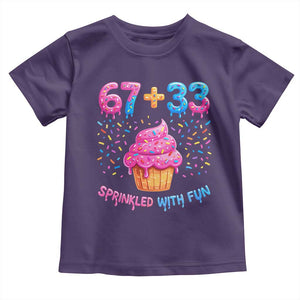 100th Day of School Girl Toddler T Shirt 67 33 100 Days Sprinkled With Fun Cupcake Six Seven Meme TS10 Purple Print Your Wear