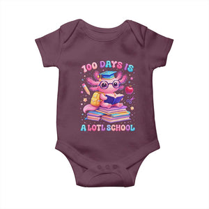 Axolotl 100 Days Of School Baby Onesie 100 Days Is Alotl School TS10 Maroon Print Your Wear