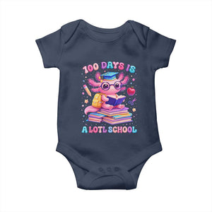 Axolotl 100 Days Of School Baby Onesie 100 Days Is Alotl School TS10 Navy Print Your Wear