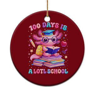 Axolotl 100 Days Of School Ceramic Ornament 100 Days Is Alotl School TS10 1pc Red Print Your Wear