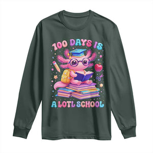 Axolotl 100 Days Of School Long Sleeve Shirt 100 Days Is Alotl School TS10 Dark Forest Green Print Your Wear