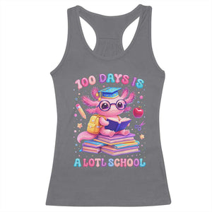 Axolotl 100 Days Of School Racerback Tank Top 100 Days Is Alotl School TS10 Charcoal Print Your Wear