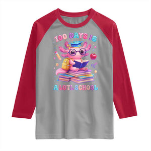 Axolotl 100 Days Of School Raglan Shirt 100 Days Is Alotl School TS10 Sport Gray Red Print Your Wear