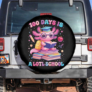 Axolotl 100 Days Of School Spare Tire Cover 100 Days Is Alotl School TS10 No hole Black Print Your Wear