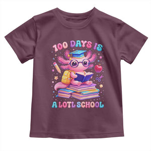Axolotl 100 Days Of School Toddler T Shirt 100 Days Is Alotl School TS10 Maroon Print Your Wear