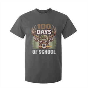Deer 100 Days Of School T Shirt For Kid Camo Bucked 100 Days Smarter TS10 Dark Heather Print Your Wear