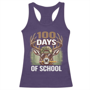 Deer 100 Days Of School Racerback Tank Top Camo Bucked 100 Days Smarter TS10 Purple Print Your Wear