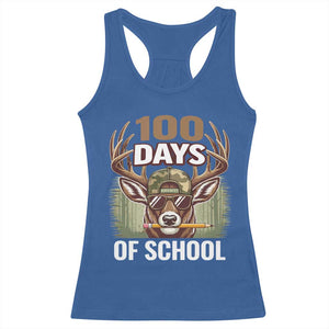 Deer 100 Days Of School Racerback Tank Top Camo Bucked 100 Days Smarter TS10 Royal Blue Print Your Wear