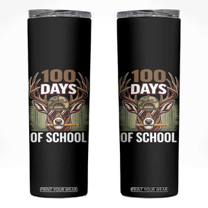 Deer 100 Days Of School Skinny Tumbler Camo Bucked 100 Days Smarter TS10 Black Print Your Wear