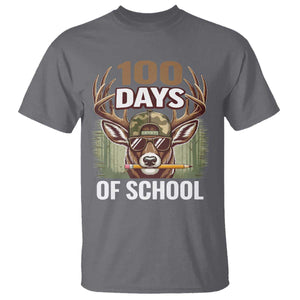 Deer 100 Days Of School T Shirt Camo Bucked 100 Days Smarter TS10 Charcoal Print Your Wear
