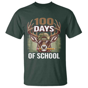 Deer 100 Days Of School T Shirt Camo Bucked 100 Days Smarter TS10 Dark Forest Green Print Your Wear
