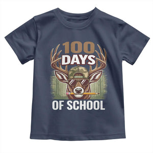 Deer 100 Days Of School Toddler T Shirt Camo Bucked 100 Days Smarter TS10 Navy Print Your Wear