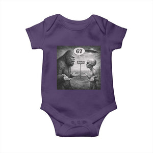Funny 67 Meme Bigfoot Alien Baby Onesie Six Seven Sasquatch Area 51 UFO Conspiracy TS10 Purple Print Your Wear