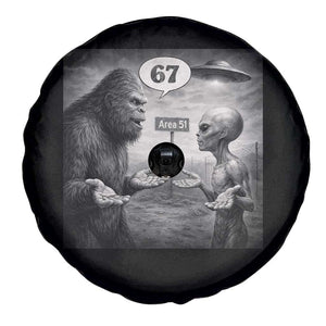 Funny 67 Meme Bigfoot Alien Spare Tire Cover Six Seven Sasquatch Area 51 UFO Conspiracy TS10 Print Your Wear