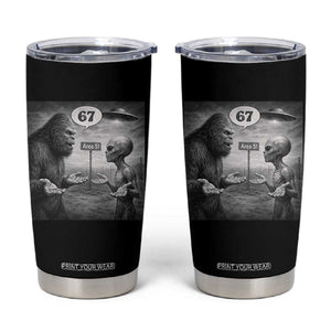 Funny 67 Meme Bigfoot Alien Tumbler Cup Six Seven Sasquatch Area 51 UFO Conspiracy TS10 Black Print Your Wear