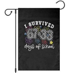 I Survived 67 33 100 Days of School Garden Flag Funny 100th Day of School Flowers TS10 Black Print Your Wear