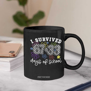 I Survived 67 33 100 Days of School Coffee Mug Funny 100th Day of School Flowers TS10 Print Your Wear