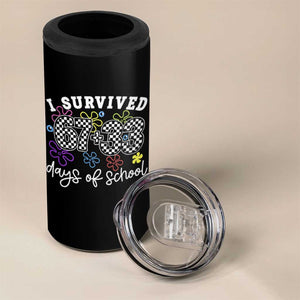 I Survived 67 33 100 Days of School 4 in 1 Can Cooler Tumbler Funny 100th Day of School Flowers TS10 Print Your Wear
