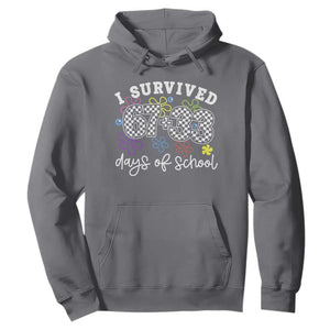 I Survived 67 33 100 Days of School Hoodie Funny 100th Day of School Flowers TS10 Charcoal Print Your Wear