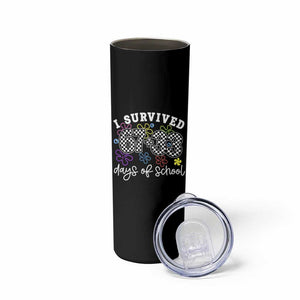 I Survived 67 33 100 Days of School Skinny Tumbler Funny 100th Day of School Flowers TS10 Print Your Wear