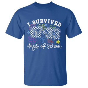 I Survived 67 33 100 Days of School T Shirt Funny 100th Day of School Flowers TS10 Royal Blue Print Your Wear