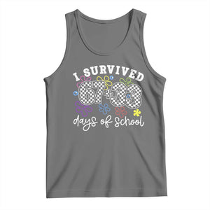 I Survived 67 33 100 Days of School Tank Top Funny 100th Day of School Flowers TS10 Black Heather Print Your Wear