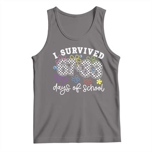 I Survived 67 33 100 Days of School Tank Top Funny 100th Day of School Flowers TS10 Deep Heather Print Your Wear