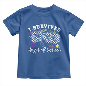 I Survived 67 33 100 Days of School Toddler T Shirt Funny 100th Day of School Flowers TS10 Royal Blue Print Your Wear