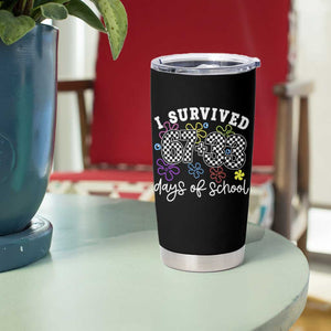 I Survived 67 33 100 Days of School Tumbler Cup Funny 100th Day of School Flowers TS10 Print Your Wear