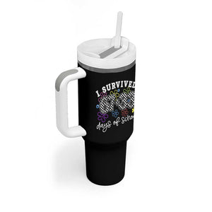 I Survived 67 33 100 Days of School Tumbler With Handle Funny 100th Day of School Flowers TS10 Print Your Wear