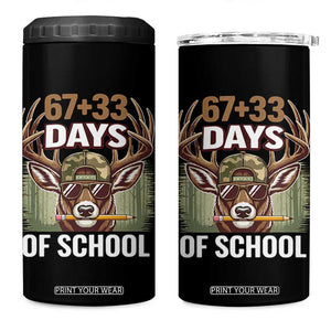 100 Days Of School 4 in 1 Can Cooler Tumbler Funny 67 Six Seven Meme Deer School TS10 One Size: 16 oz Black Print Your Wear