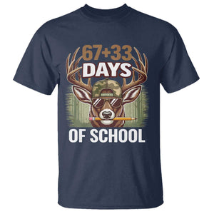 100 Days Of School T Shirt Funny 67 Six Seven Meme Deer School TS10 Navy Print Your Wear