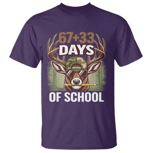 100 Days Of School T Shirt Funny 67 Six Seven Meme Deer School TS10 Purple Print Your Wear