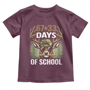 100 Days Of School Toddler T Shirt Funny 67 Six Seven Meme Deer School TS10 Maroon Print Your Wear