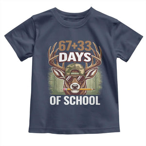 100 Days Of School Toddler T Shirt Funny 67 Six Seven Meme Deer School TS10 Navy Print Your Wear