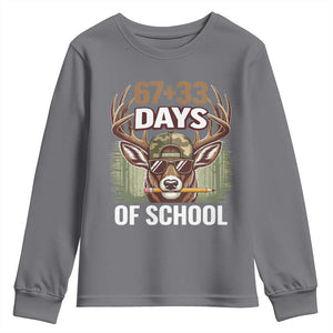 100 Days Of School Youth Sweatshirt Funny 67 Six Seven Meme Deer School TS10 Charcoal Print Your Wear
