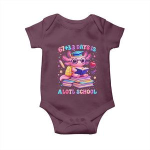 Axolotl 100 Days Of School Baby Onesie 100 Days Is Alotl School 67 33 Six Seven Meme TS10 Maroon Print Your Wear