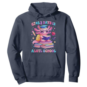 Axolotl 100 Days Of School Hoodie 100 Days Is Alotl School 67 33 Six Seven Meme TS10 Navy Print Your Wear