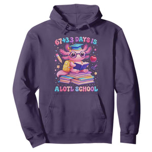 Axolotl 100 Days Of School Hoodie 100 Days Is Alotl School 67 33 Six Seven Meme TS10 Purple Print Your Wear