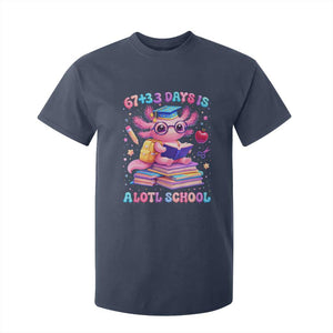 Axolotl 100 Days Of School T Shirt For Kid 100 Days Is Alotl School 67 33 Six Seven Meme TS10 Navy Print Your Wear